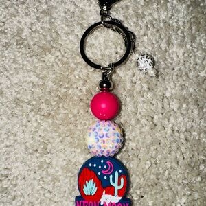 Country Neon Moon Western Keychain Keyring